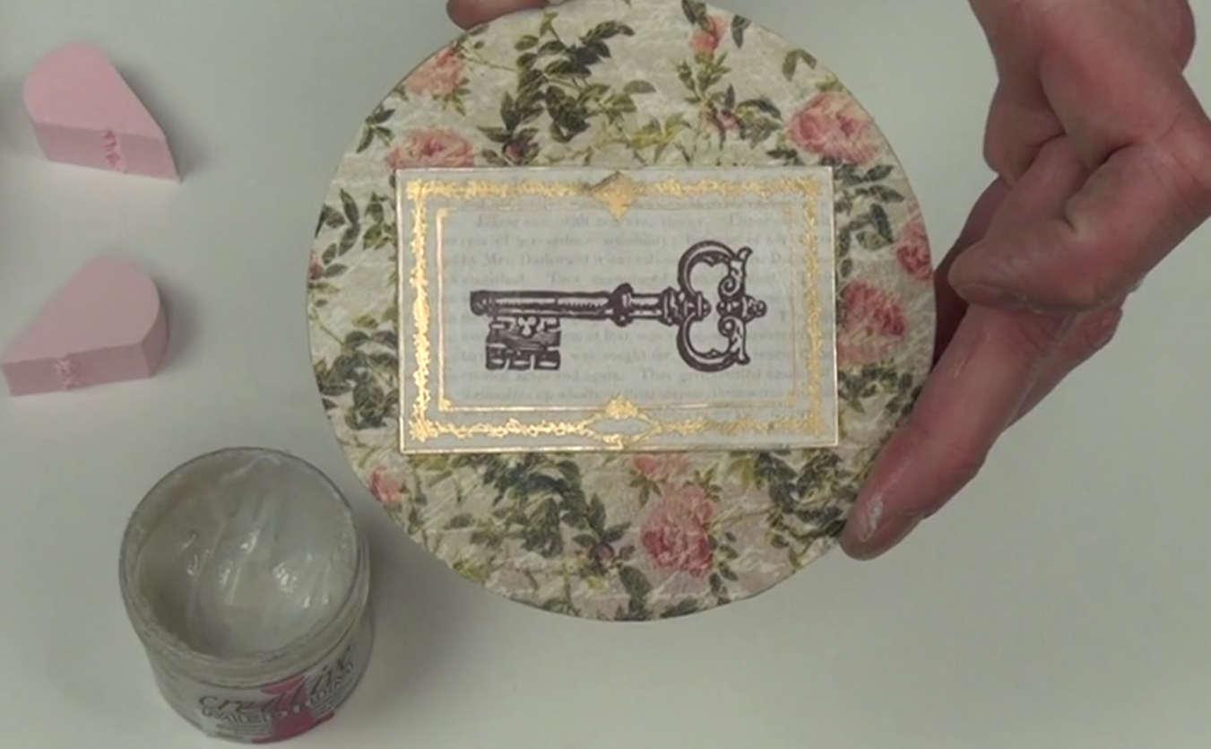 Decoupage Coasters in a Romantic Style - old fashion key stamp